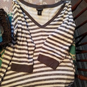 Torrid size 2 striped 3/4 sleeve shirt